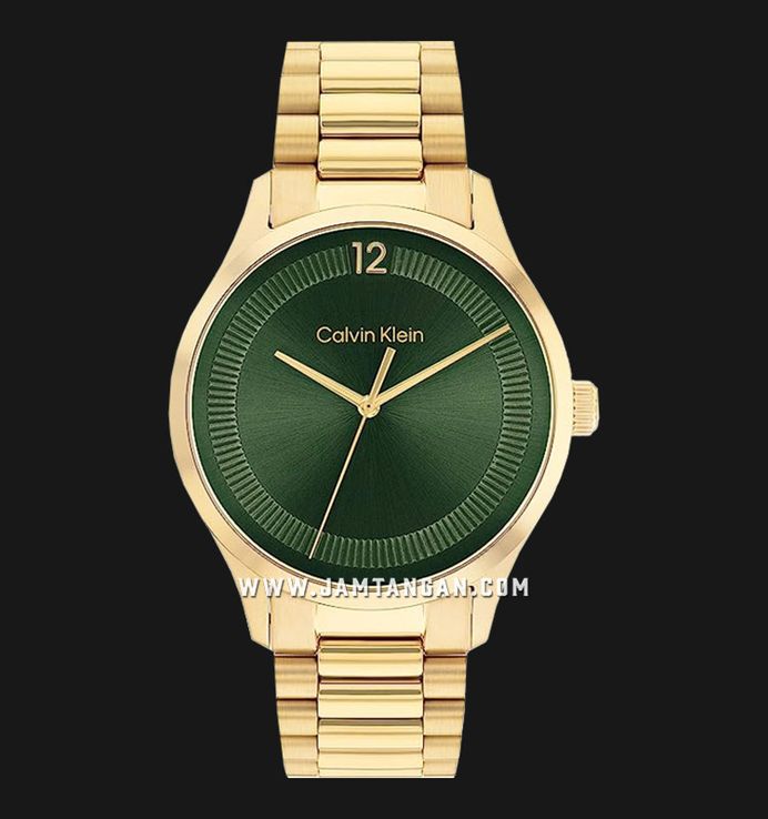 Calvin Klein Ionic 25200229 Green Dial Gold Stainless Steel Strap