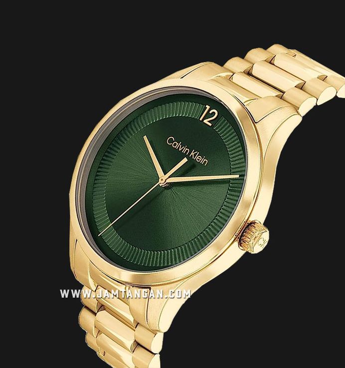 Calvin Klein Ionic 25200229 Green Dial Gold Stainless Steel Strap