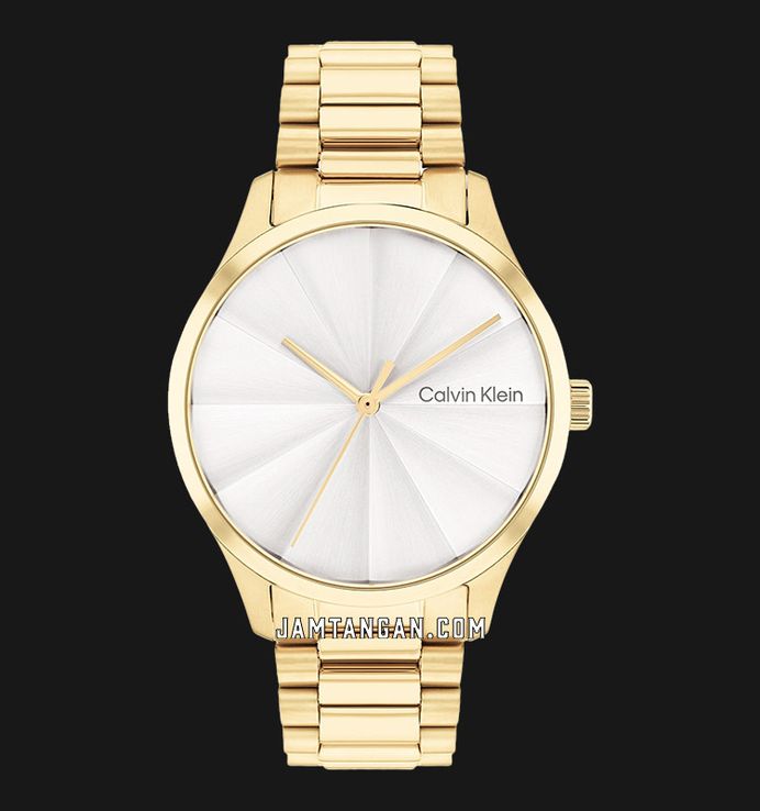 Calvin Klein Burst 25200232 Silver Dial Gold Stainless Steel Strap