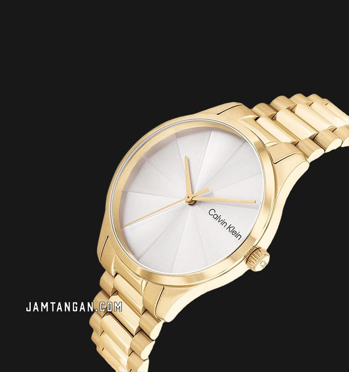 Calvin Klein Burst 25200232 Silver Dial Gold Stainless Steel Strap