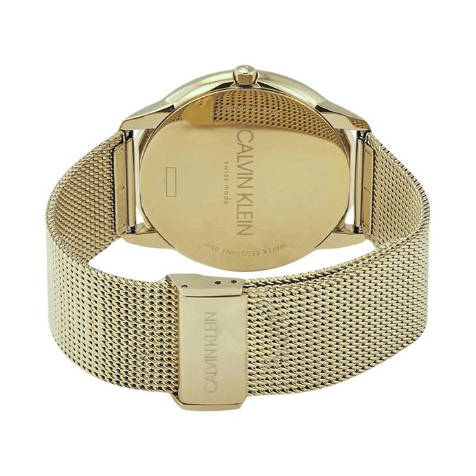 Calvin Klein Minimal K3M2T526 Men Silver Dial Gold Mesh Strap