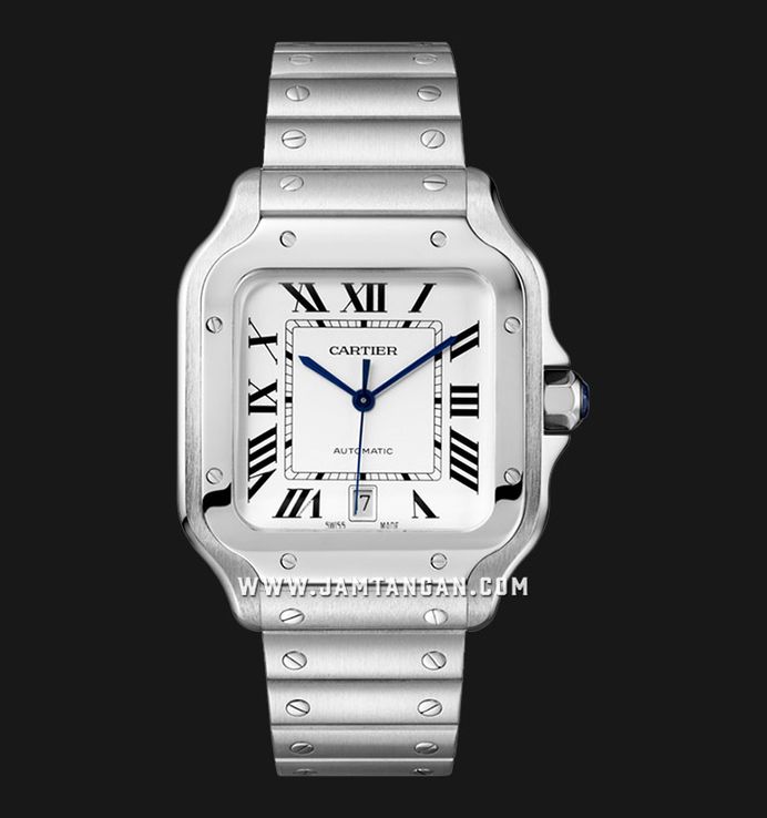 Cartier Santos de Cartier WSSA0018 Men White Dial Stainless Steel Strap