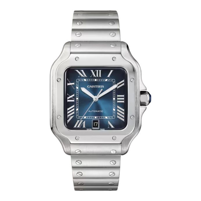Cartier Santos de Cartier WSSA0030 Men Blue Dial Stainless Steel Strap