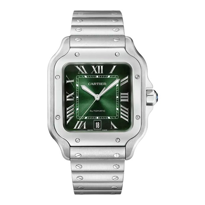 Cartier Santos WSSA0062 Automatic Large Graduated Green Dial Steel
