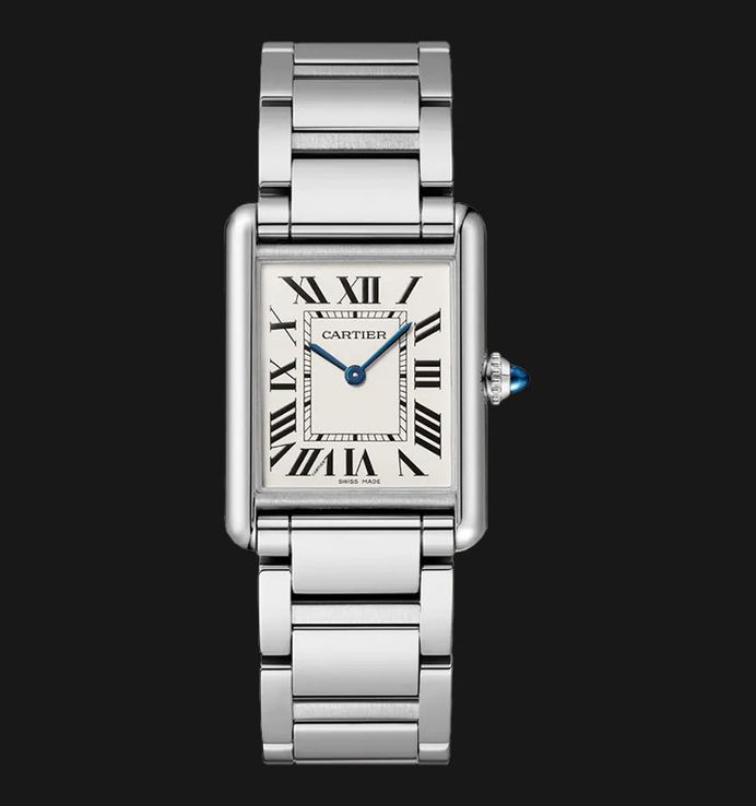 Cartier Tank Must de Cartier WSTA0052 Ladies Silver Dial Stainless Steel Strap