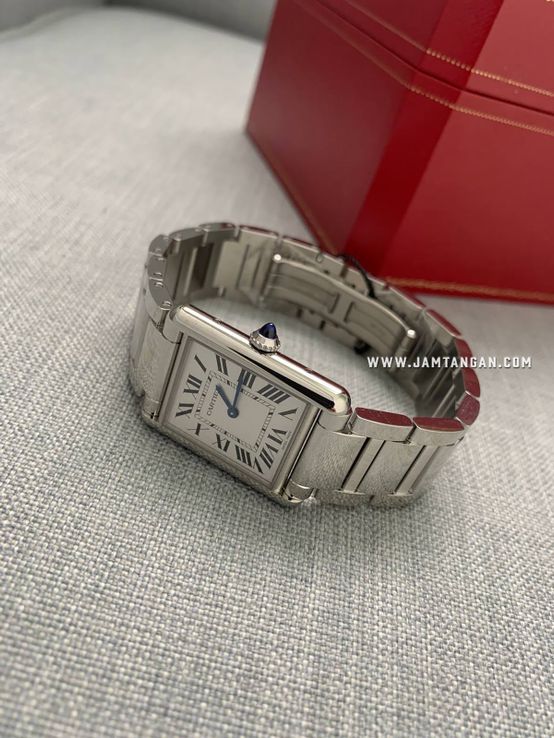 Cartier Tank Must de Cartier WSTA0052 Ladies Silver Dial Stainless Steel Strap
