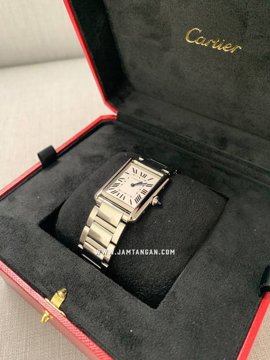 Cartier Tank Must de Cartier WSTA0052 Ladies Silver Dial Stainless Steel Strap