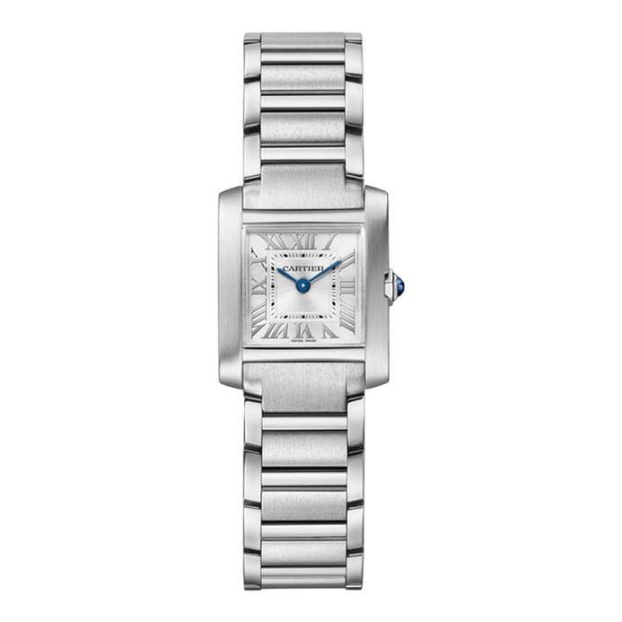 Cartier Tank Française WSTA0065 Ladies Silver Dial Steel Strap