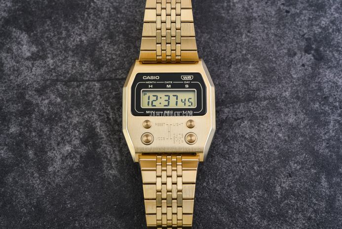 Casio General A1100G-5DF Digital Dial Gold Stainless Steel Band