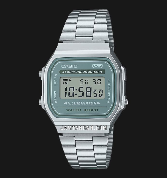 Casio General A168WA-3AYDF Vintage Youth Digital Dial Stainless Steel Band