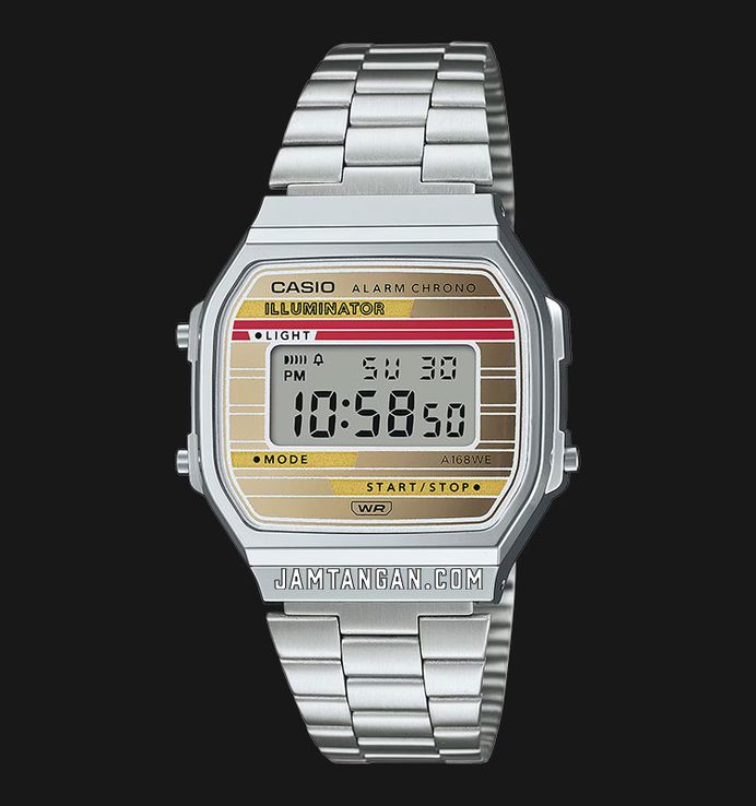 Casio General A168WEHA-9ADF Vintage Heritage Colors Digital Dial Stainless Steel Band