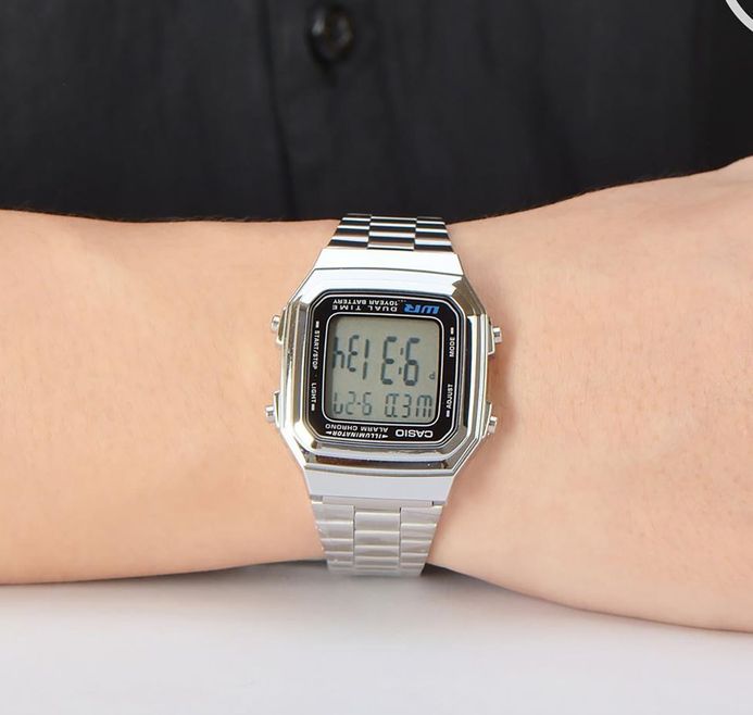 Casio General A178WA-1ADF Vintage Digital Dial Stainless Steel Band