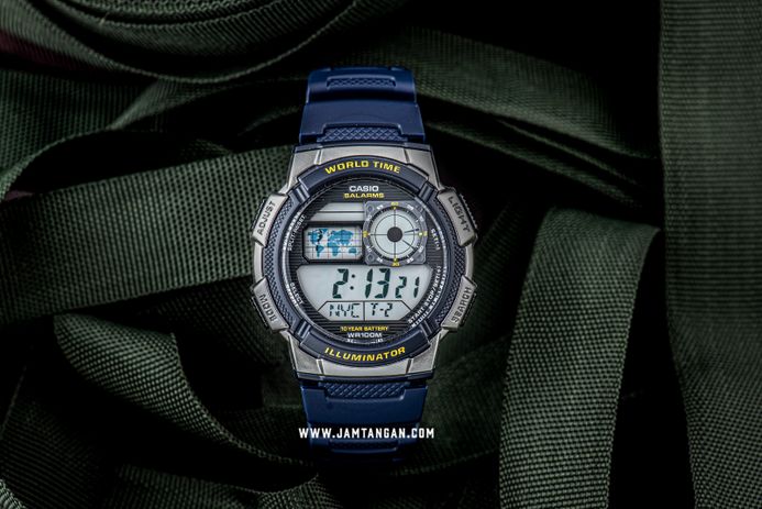 Casio General AE-1000W-2AVDF 10 Year Battery Water Resistance 100M Blue Resin Band