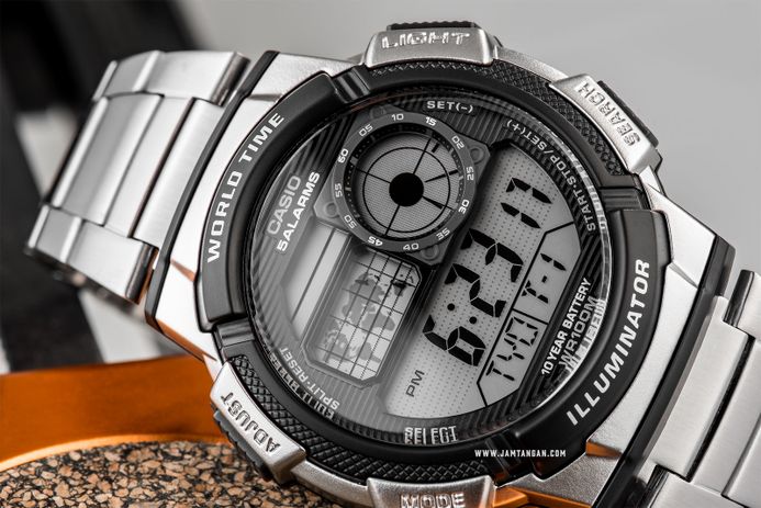 Casio General AE-1000WD-1AVDF 10 Digital Dial Stainless Steel Band