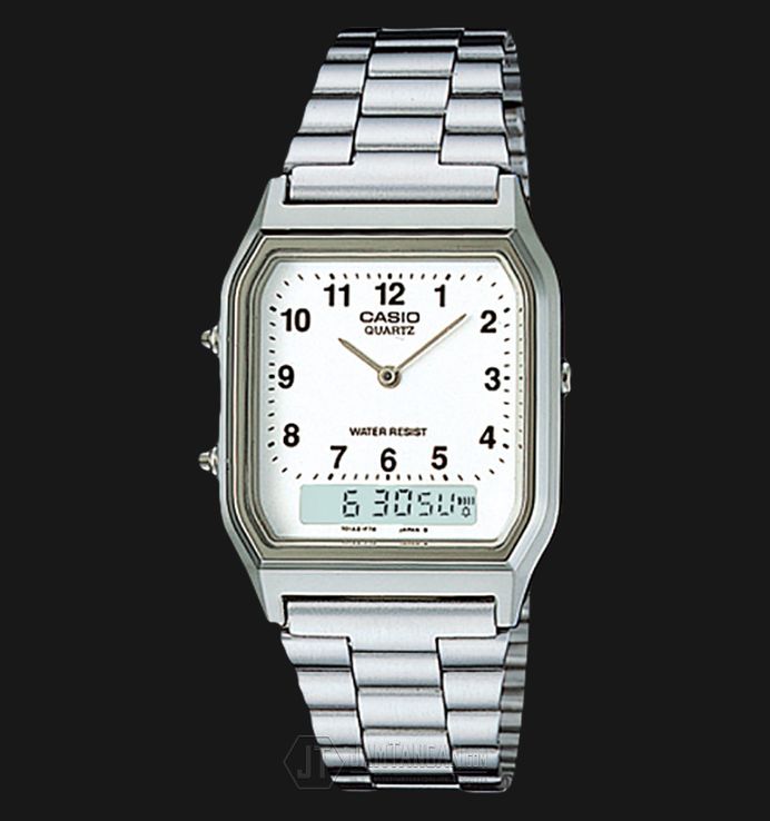 Casio General AQ-230A-7BMQ Digital Analog Dial Stainless Steel Band