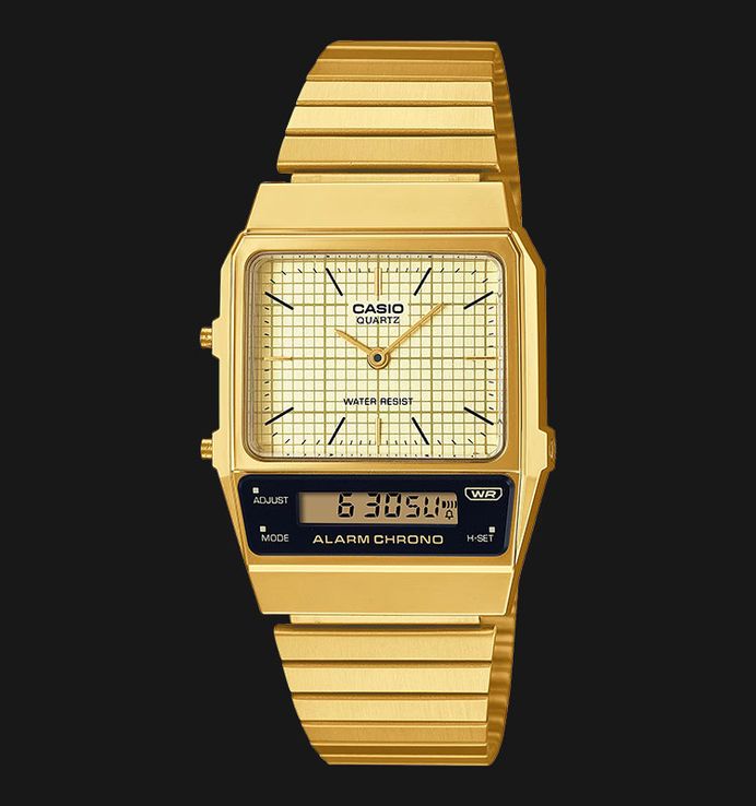 Casio General AQ-800EG-9ADF Light Gold Dial Gold Stainless Steel Band