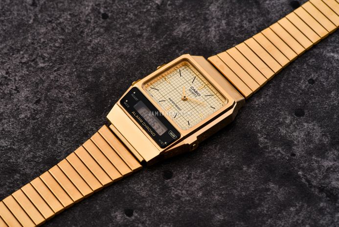 Casio General AQ-800EG-9ADF Light Gold Dial Gold Stainless Steel Band
