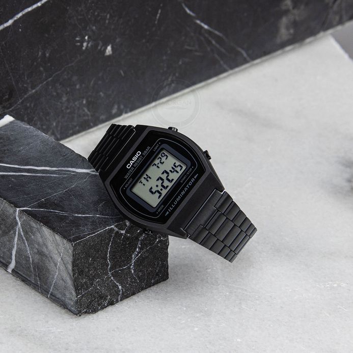 Casio General B640WB-1ADF Digital Dial Black Stainless Steel Band | Jamtangan.com