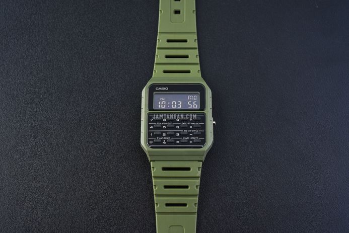 Casio General CA-53WF-3BDF Data Bank Digital Dial Green Resin Band
