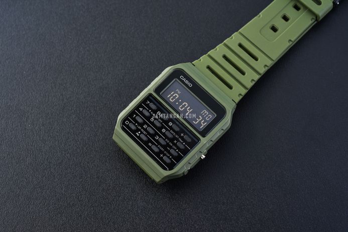 Casio General CA-53WF-3BDF Data Bank Digital Dial Green Resin Band