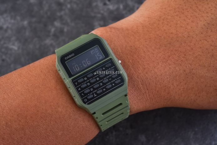 Casio General CA-53WF-3BDF Data Bank Digital Dial Green Resin Band