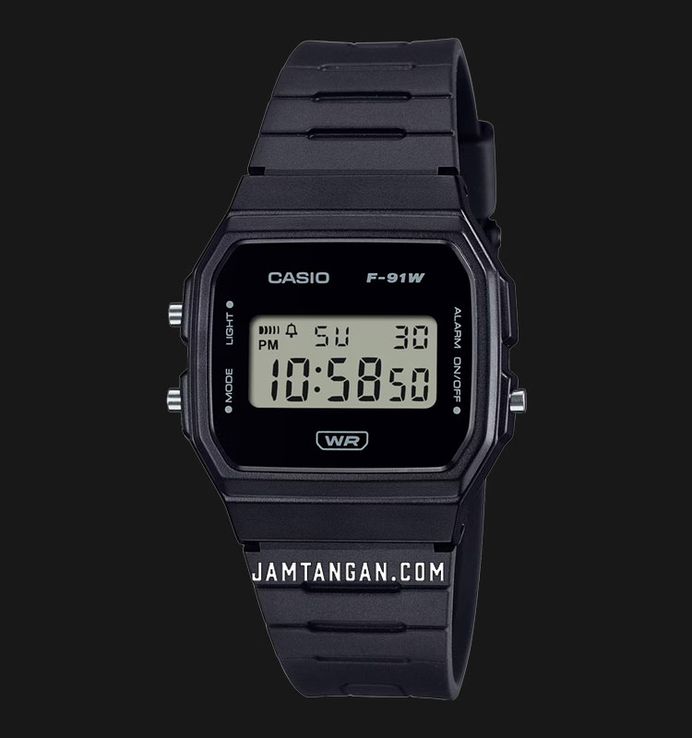 Casio General F-91WB-1ADF Digital Dial Black Resin Band