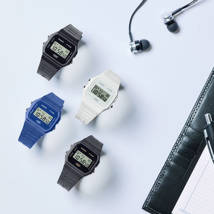 Casio General F-91WB-1ADF Digital Dial Black Resin Band