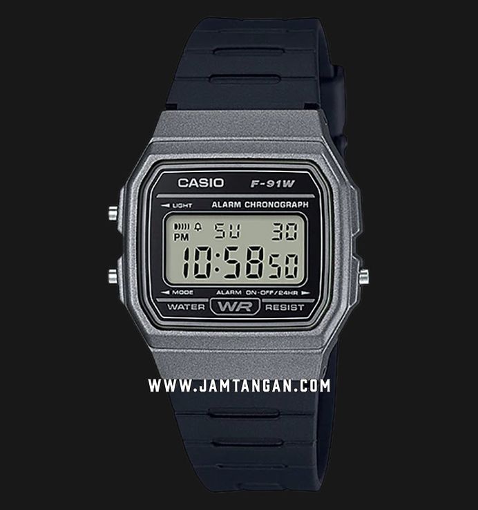 Casio General F-91WM-1BDF Digital Dial Black Resin Band