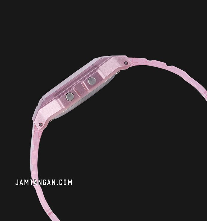 Casio General F-91WS-4DF Digital Dial Light Pink Clear Rubber Band