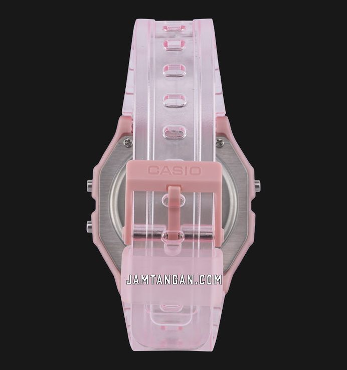 Casio General F-91WS-4DF Digital Dial Light Pink Clear Rubber Band
