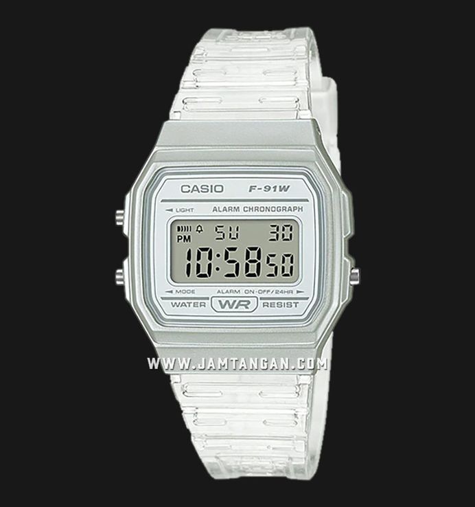 Casio General F-91WS-7DF Digital Dial Transparency Rubber Band
