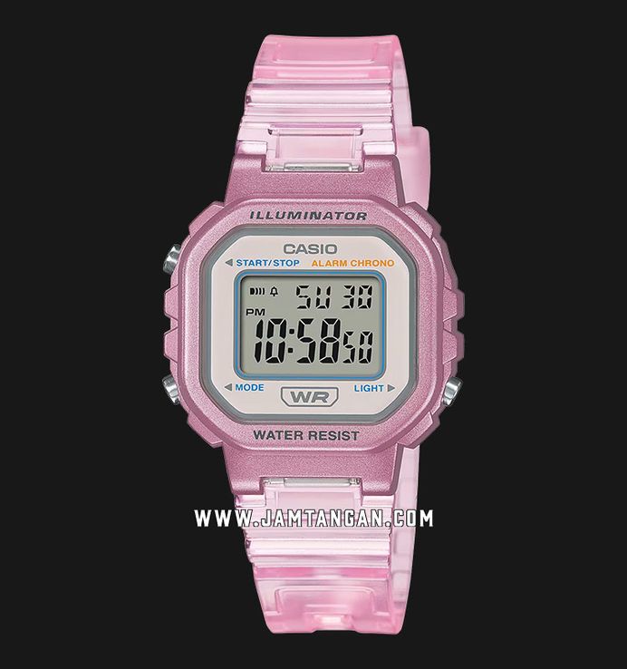 Casio General LA-20WHS-4ADF Digital Dial Pink Transparent Resin Band