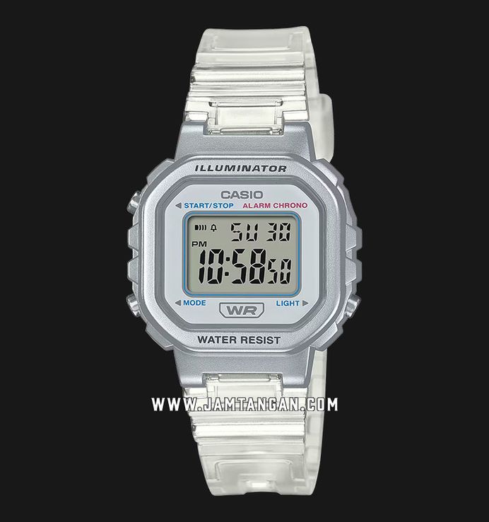 Casio General LA-20WHS-7ADF Digital Dial Transparent Resin Band