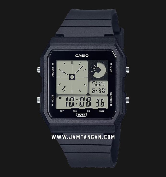 Casio General LF-20W-1ADF Pop Digital Dial Black Resin Band