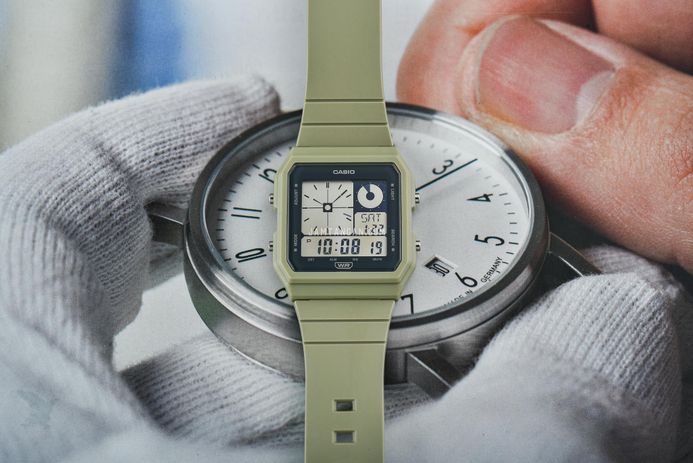 Casio General LF-20W-3ADF Pop Digital Dial Sage Green Resin Band