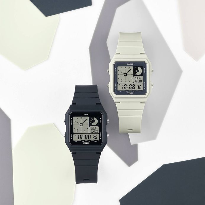 Casio General LF-20W-8ADF Pop Digital Dial Cream Resin Band