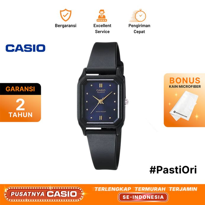 Casio General LQ-142E-2ADF Blue Dial Black Rubber Band | JAMTANGAN.COM