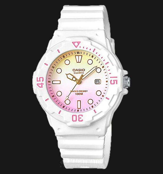 Casio General LRW-200H-4E2VDR Water Resistant 100M Dual Tone Dial White Resin Band