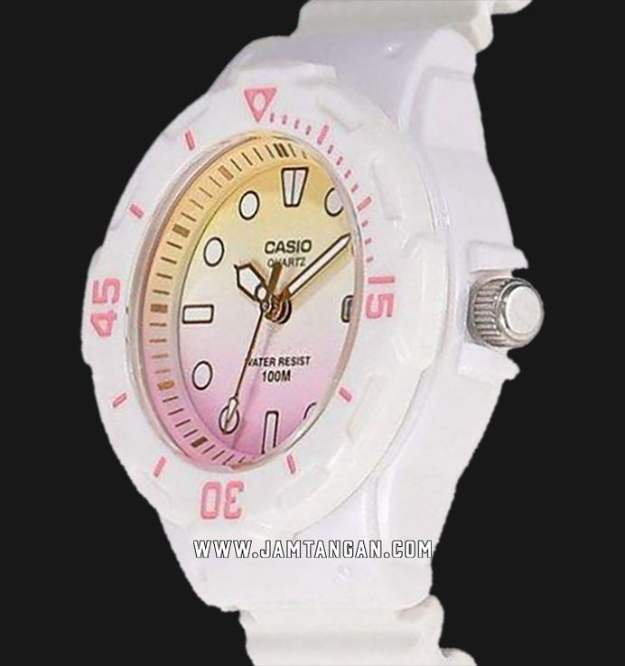 Casio General LRW-200H-4E2VDR Water Resistant 100M Dual Tone Dial White Resin Band