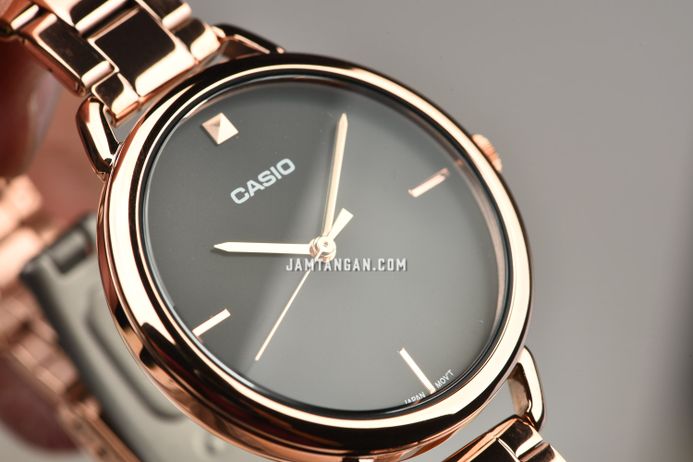 Casio General LTP-E415PG-1CDF Ladies Black Dial Rose Gold