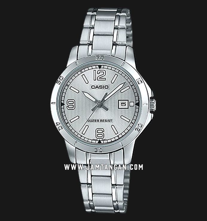 Casio General LTP-V004D-7B2UDF Ladies Silver Dial Stainless Steel Band