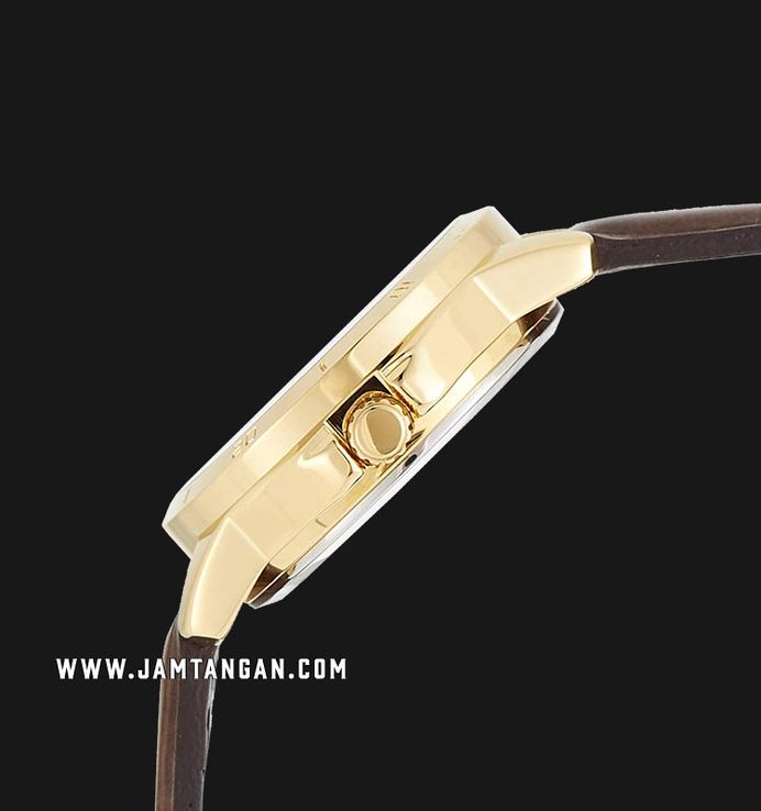 Casio General LTP-V004GL-7AUDF Ladies White Dial Brown Leather Band