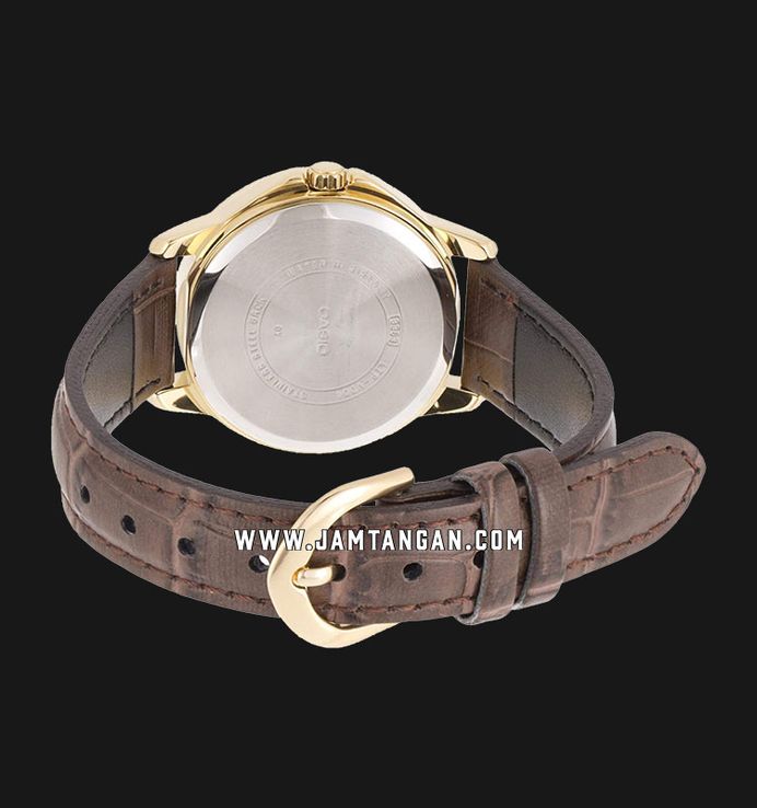 Casio General LTP-V004GL-7AUDF Ladies White Dial Brown Leather Band