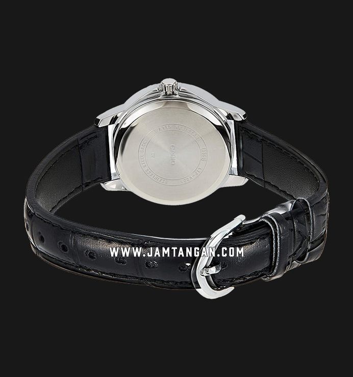 Casio LTP-V004L-1AUDF Ladies Black Dial Black Leather Band