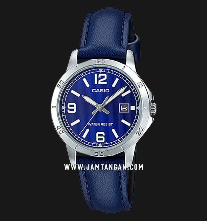 Casio General LTP-V004L-2BUDF Ladies Blue Dial Blue Leather Strap