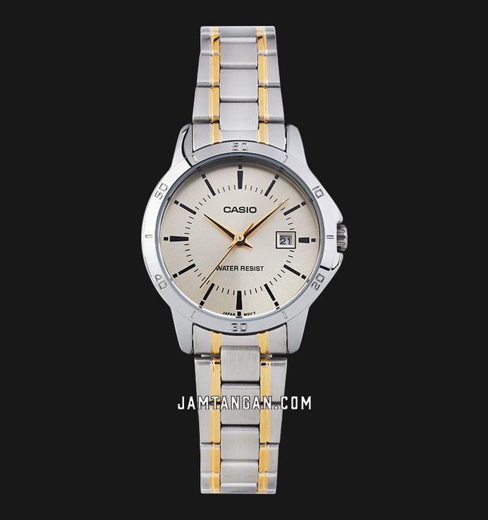 Casio General LTP-V004SG-9AUDF Ladies Gold Sunray Dial Dual Tone Stainless Steel Band