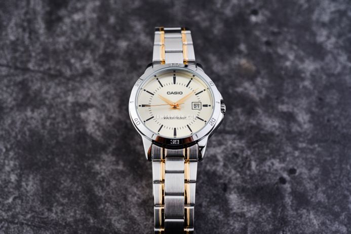 Casio General LTP-V004SG-9AUDF Ladies Gold Sunray Dial Dual Tone Stainless Steel Band