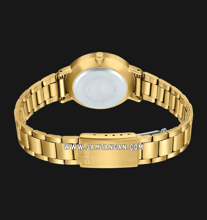 Casio General LTP-VT02G-3AUDF Ladies Green Dial Gold Stainless Steel Strap
