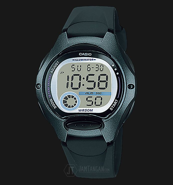 Casio General LW-200-1BVDF 10 Years Battery Life Digital Dial Black Resin Band