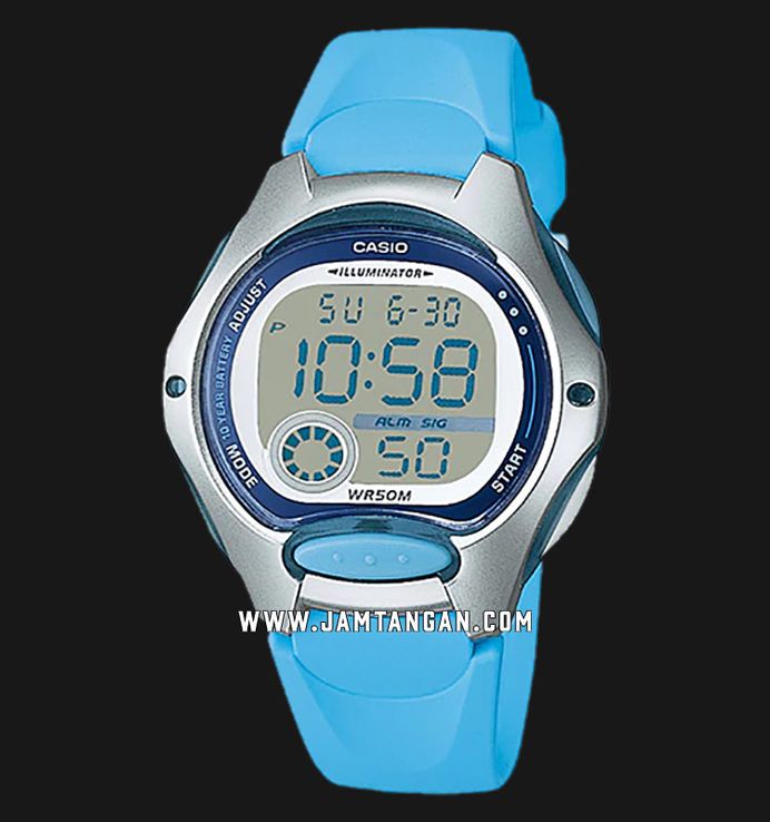 Casio General LW-200-2BVDF Digital Dial Light Blue Resin Band